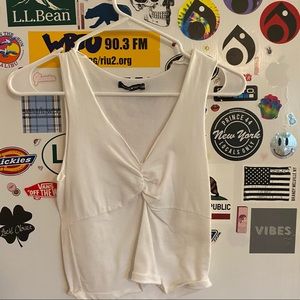 Brandy Melville twist white tank top